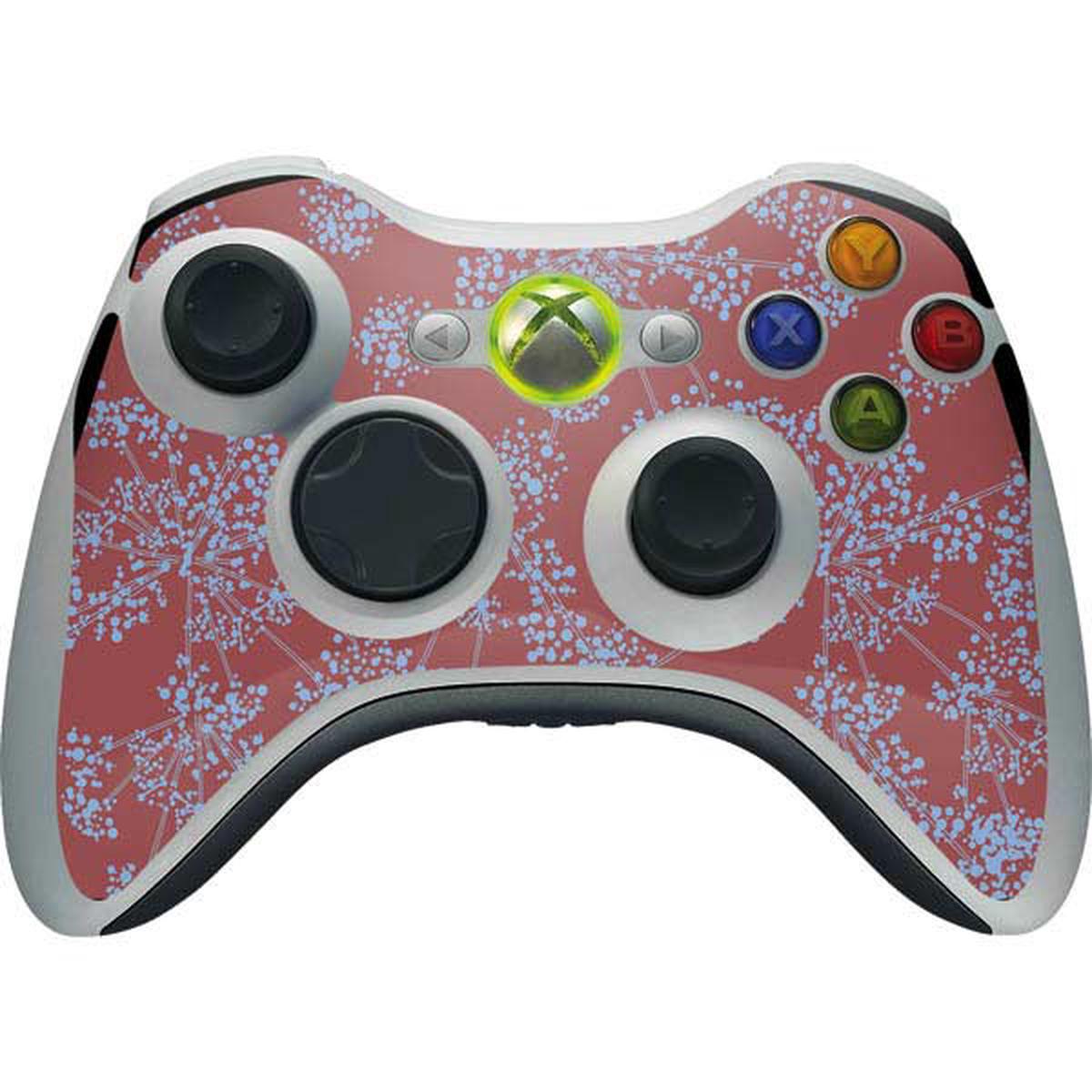 Airy Blue Floral Xbox 360 Wireless Controller Skin