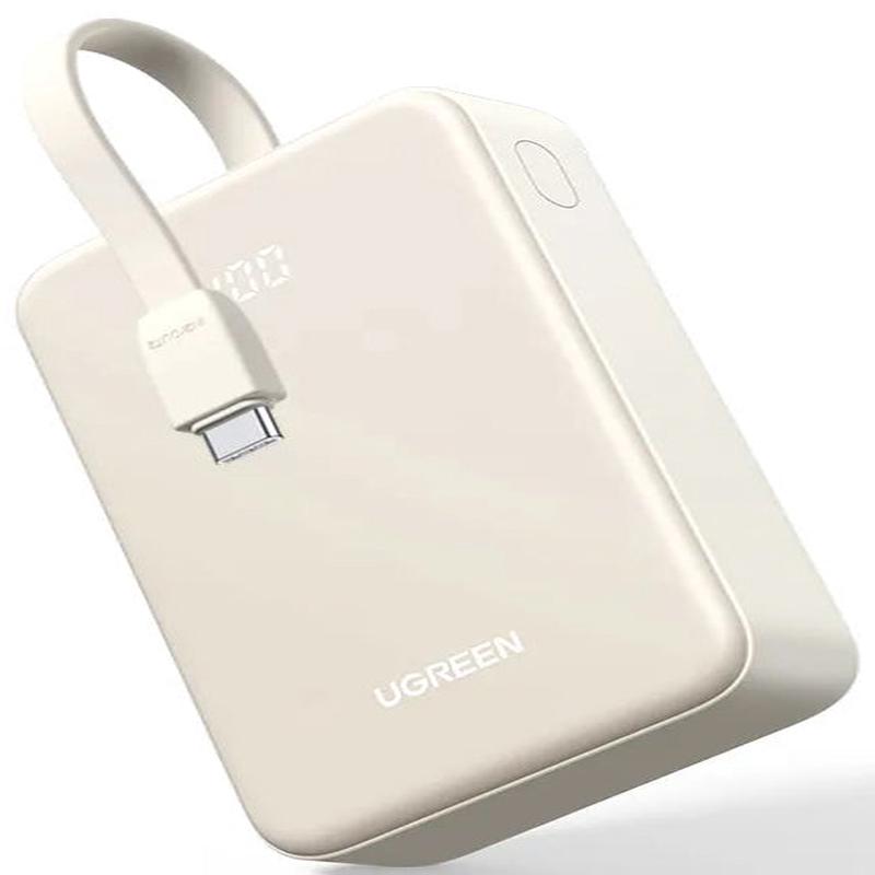 Batera Externa UGREEN PB521, 20000mAh, 30W, QC + PD, 1 x USB-A - 2 x USB-C, Blanca