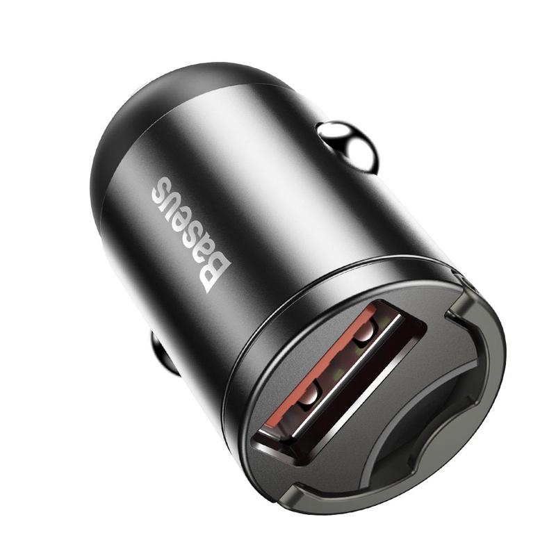 Cargador de coche Baseus Star Mini, 30W, 3A, 1 x USB-A, Gris VCHX-A0G