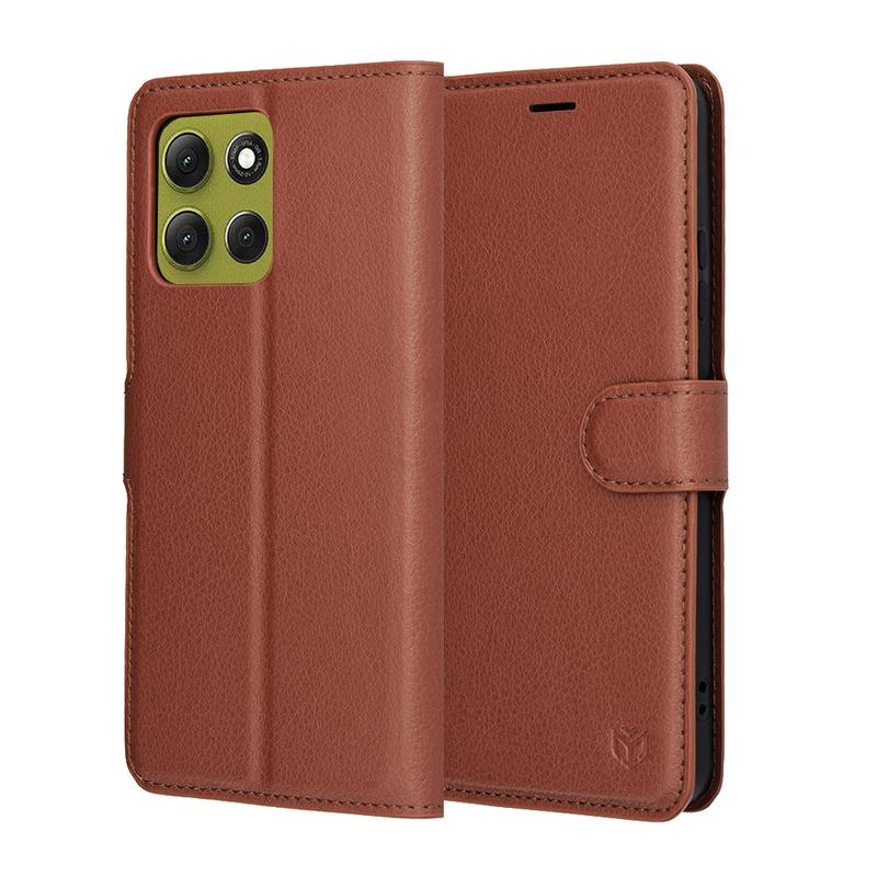 Funda para Motorola Moto G86, Techsuit, Leather Folio, Marrn