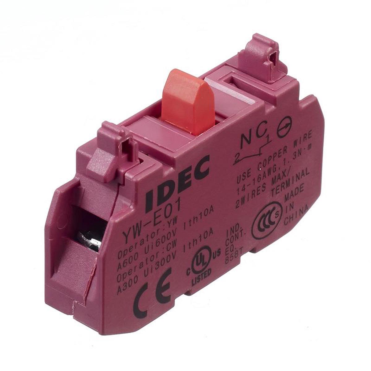 YW-E01 Single Pole Normally Closed Contact Block Screw Terminals IDEC