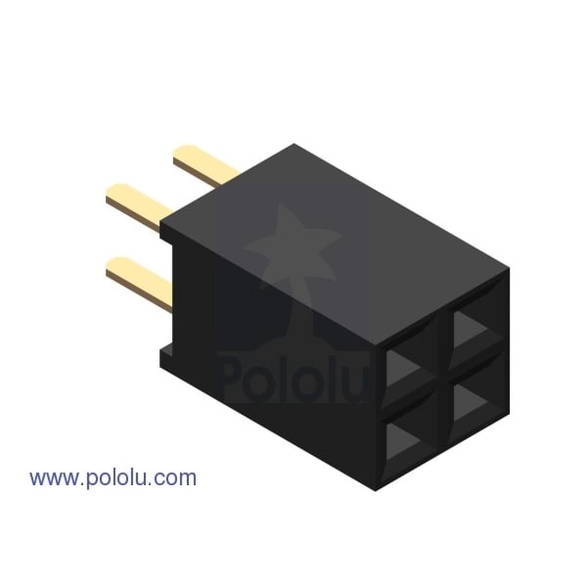 0.100" (2.54 mm) Female Header: 2x2-Pin, Straight (x10)