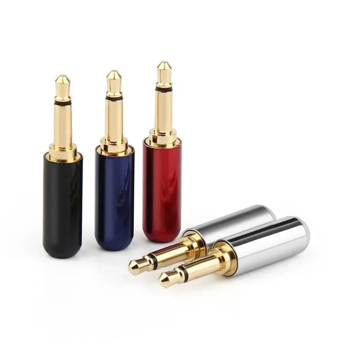 [Design-1] Metal Body Stereo Audio Jack Connector Male