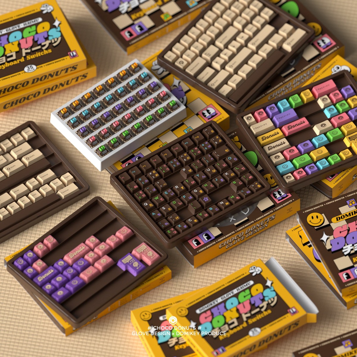 [CLOSED][GB] GLOVE x Domikey Choco Donuts Keycaps R2 mousepad artisan novelty ABS doubleshot Cherry profile resin