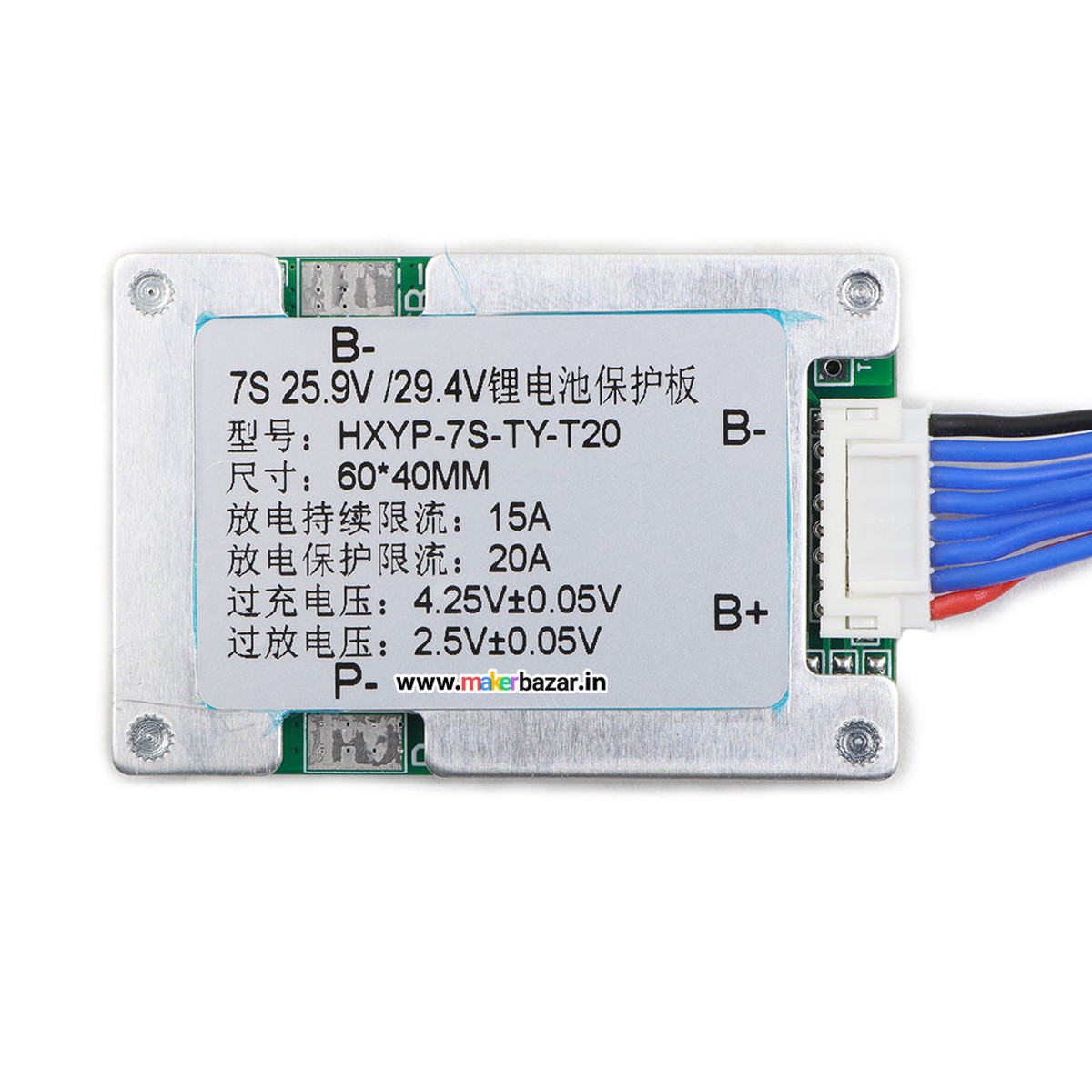 [Type 2] 25.9V/29.4V BMS 7S 20A NMC 18650 Lithium Battery Protection Board