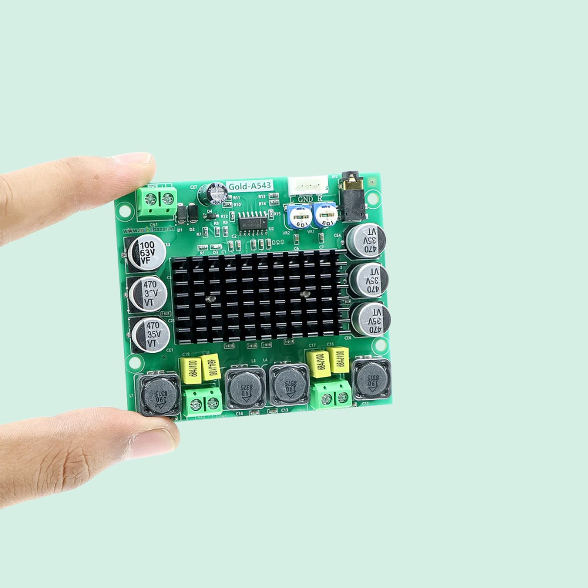 [Type 2] Gold-A543 12-26V 120W Dual Channel High Power Digital Power Amplifier Board (With Aux Port)