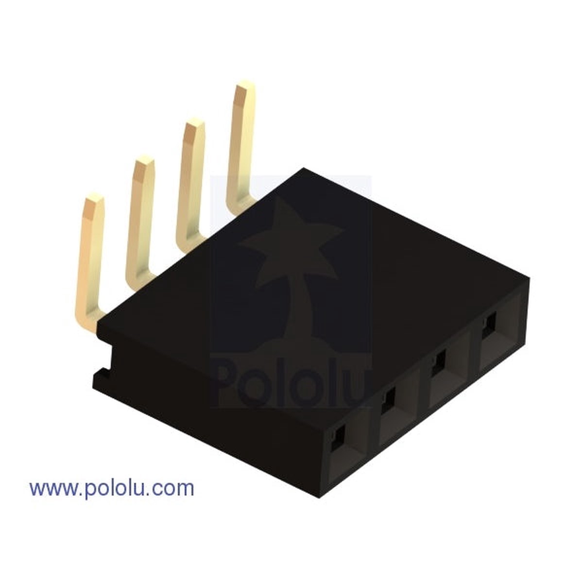 0.100" (2.54 mm) Female Header: 1x4-Pin, Right-Angle (x10)