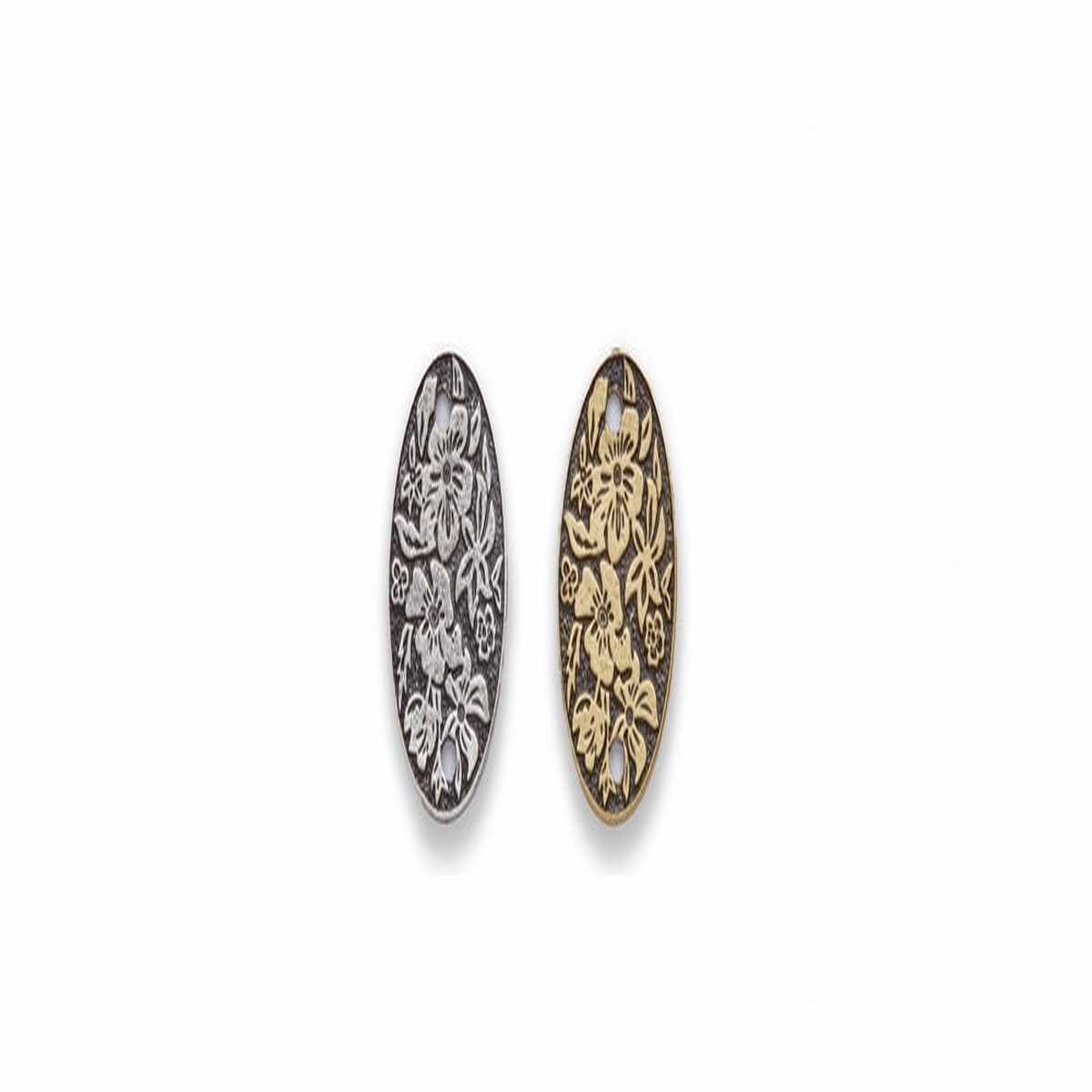 Zinc Alloy Burnish Gold, Silver Oval Connector