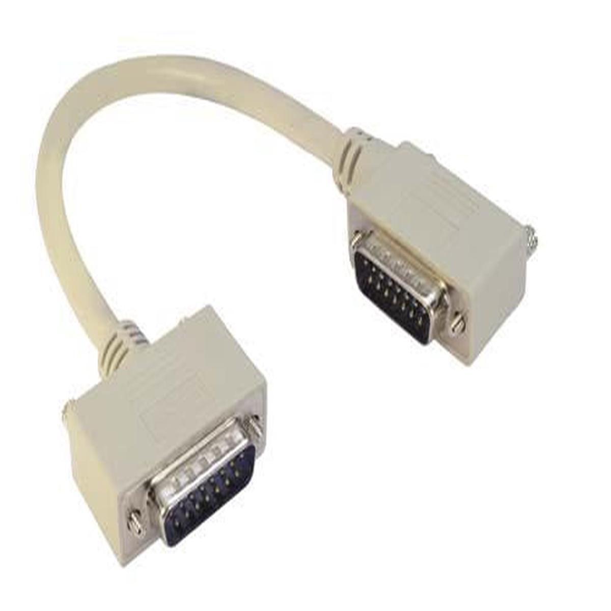 Deluxe Molded D-Sub Cable DB15 Male / Right Angle Exit 2 Male 2.5 ft