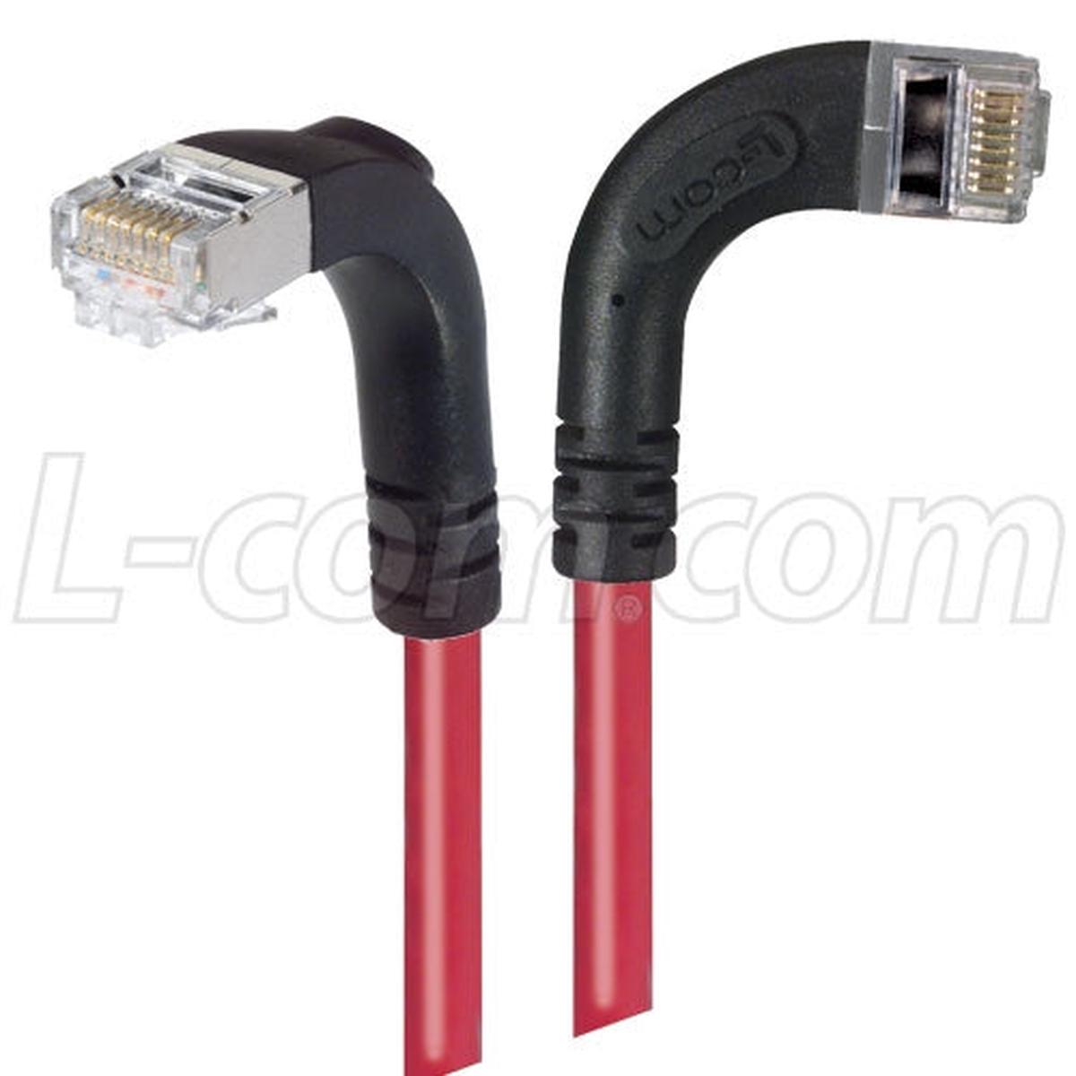 Patch Cable Cat6 PVC FTP Right-Down Red 1 Foot