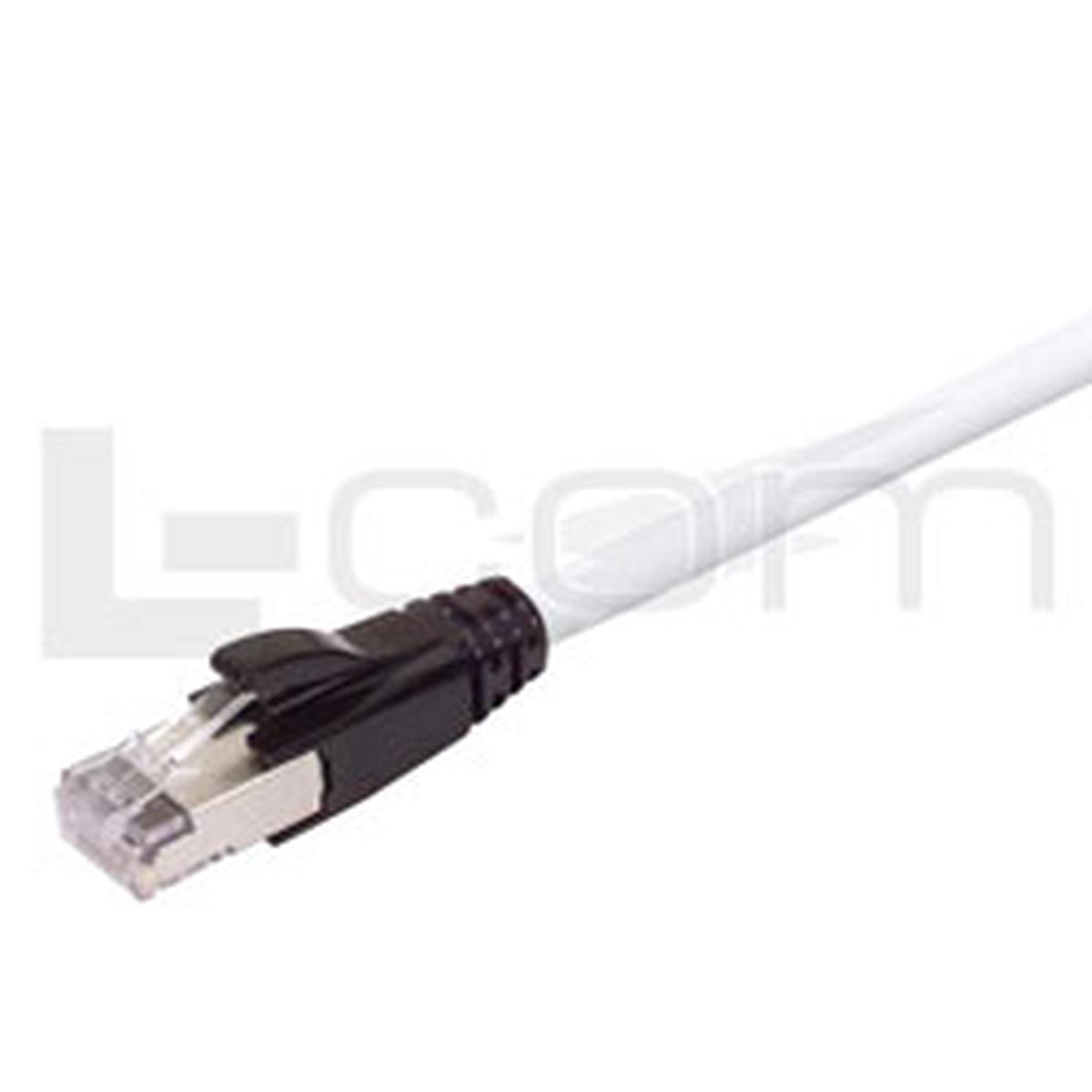Plenum Rated Shielded Category 6a Cable, RJ45 / RJ45, 23AWG Solid, White, 25.0ft