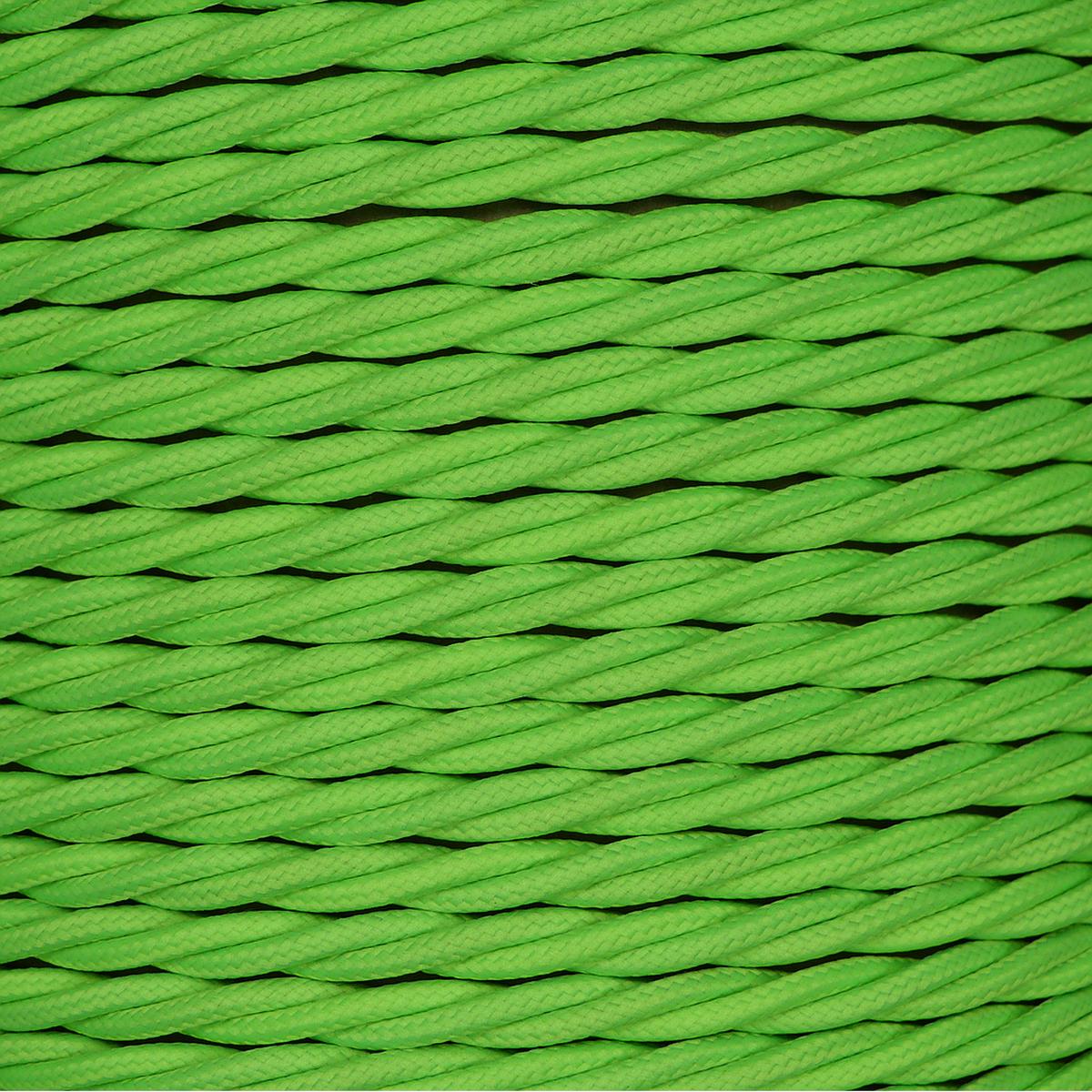 01784 - T-T Braided Flex 3 core 0.5mm Lime Green Cable Sold by the metre